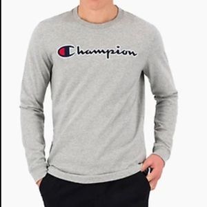 Champion long-sleeve t-shirt.  Gently worn, size large, heather gray.